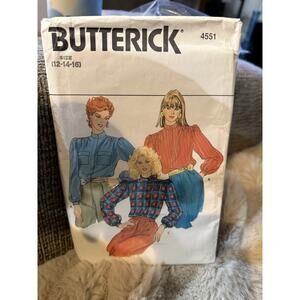 Butterick 4551 Vintage Blouse Pattern Size 12–14–16 UNCUT